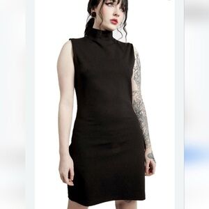 House of Harlow 1960 Mock Neck Sleeveless Bodycon Mini Dress | Black | Small